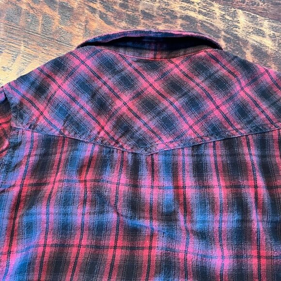 Cody James Red Plaid Western Flannel S - Picture 9 of 14